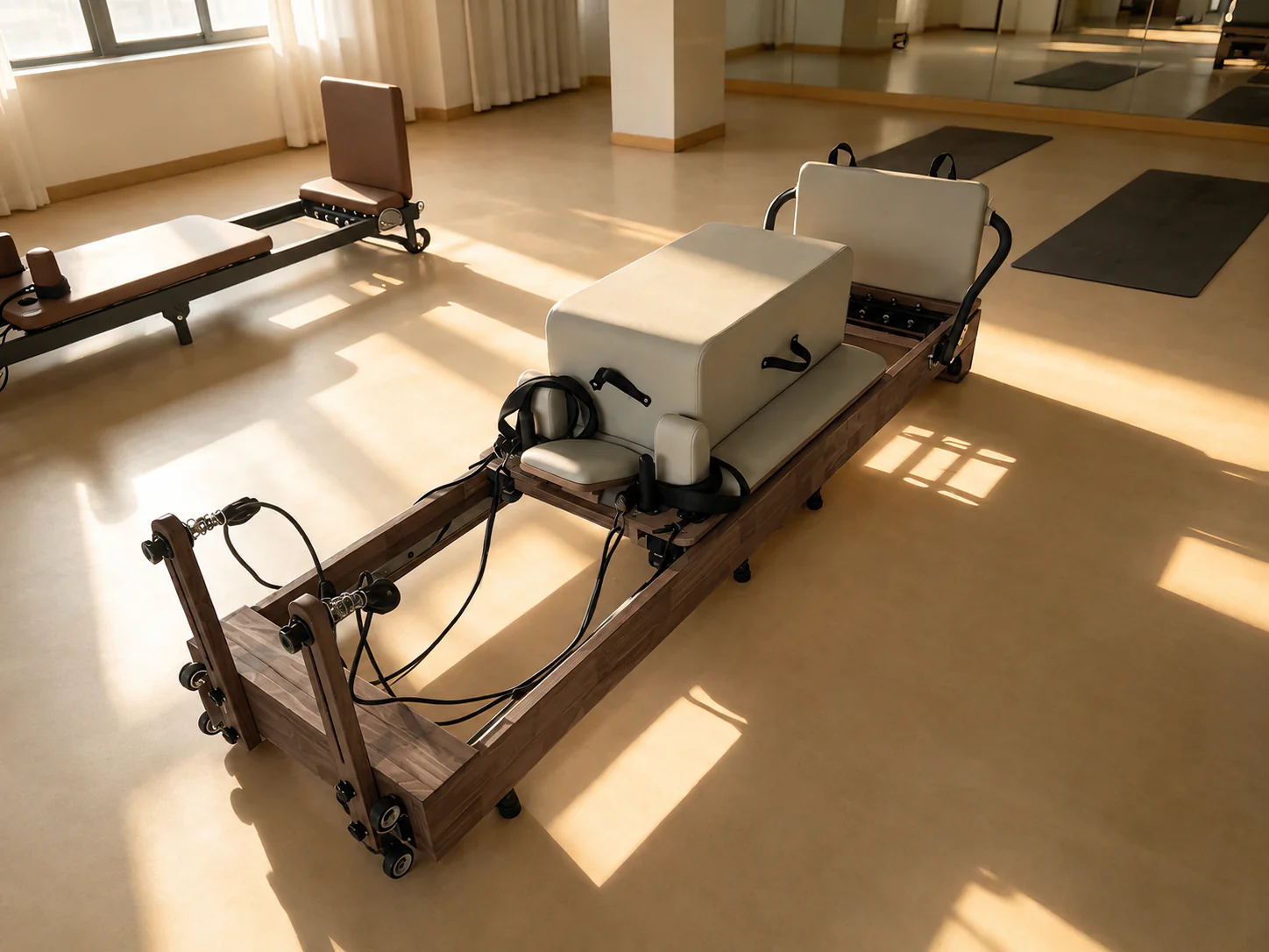 Cannons UK Luxury Wooden Pilates Reformer Machine – Foldable Home Studio Reformer - Image 7